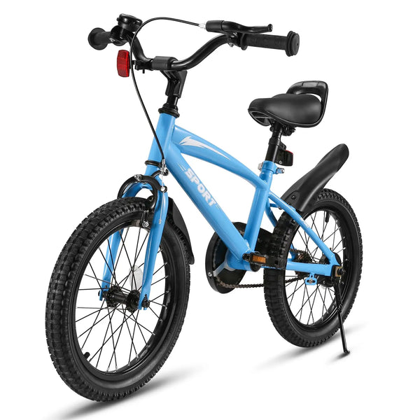 Blue children's bicycle on a white background
