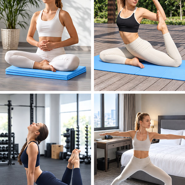 Double-Sided Non-Slip Foldable Yoga Mat for Travel & Home