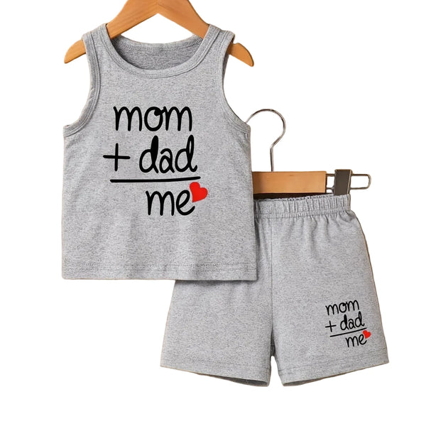 Toddler Boys' Round Neck Vest and Shorts Summer Outfit