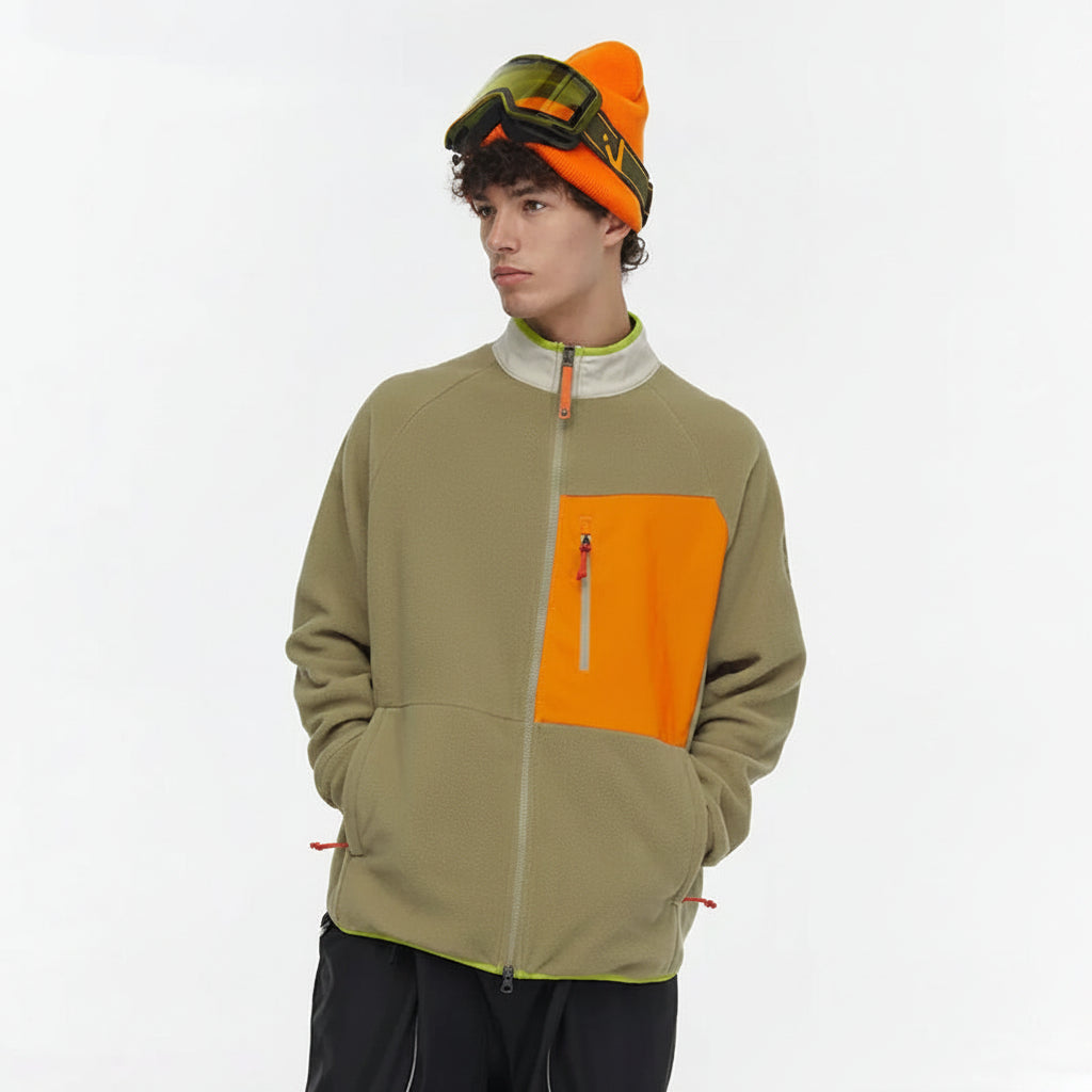 VECTOR Fleece Jacket Woman Autumn Winter Warm Coats Men Clothing 2023 Contrast Sleeve Sweatshirt Coats Color Outdoor Jakcets - 24 Hour Sport