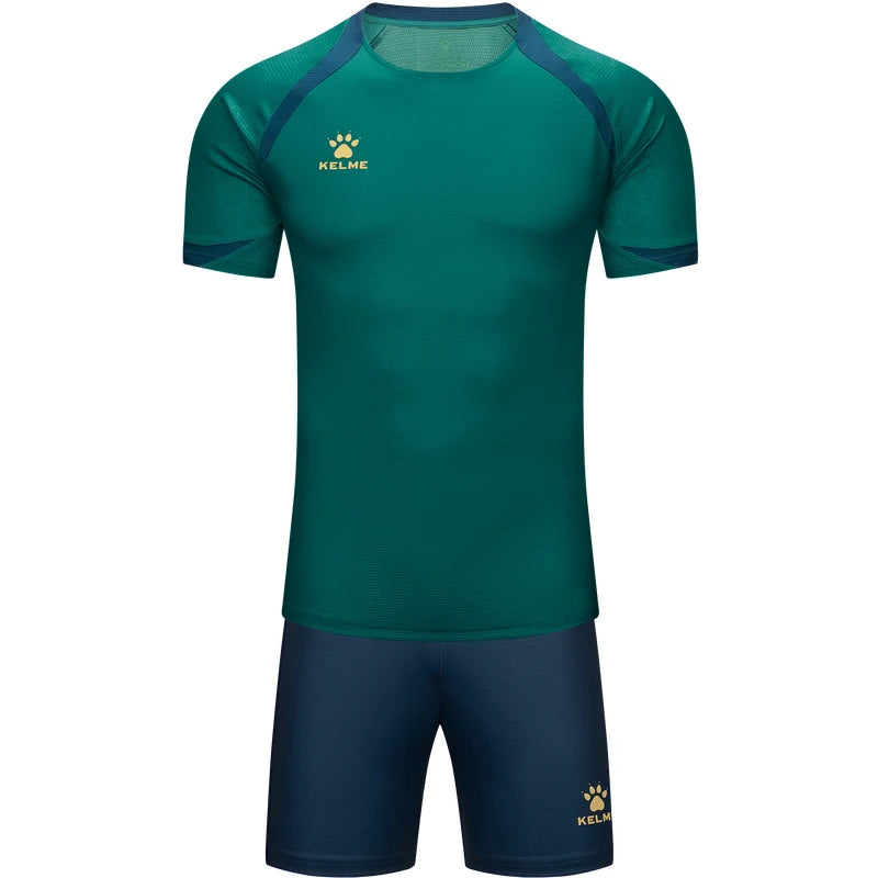 Men's Soccer Jersey & Shorts Set with Contrast Trim
