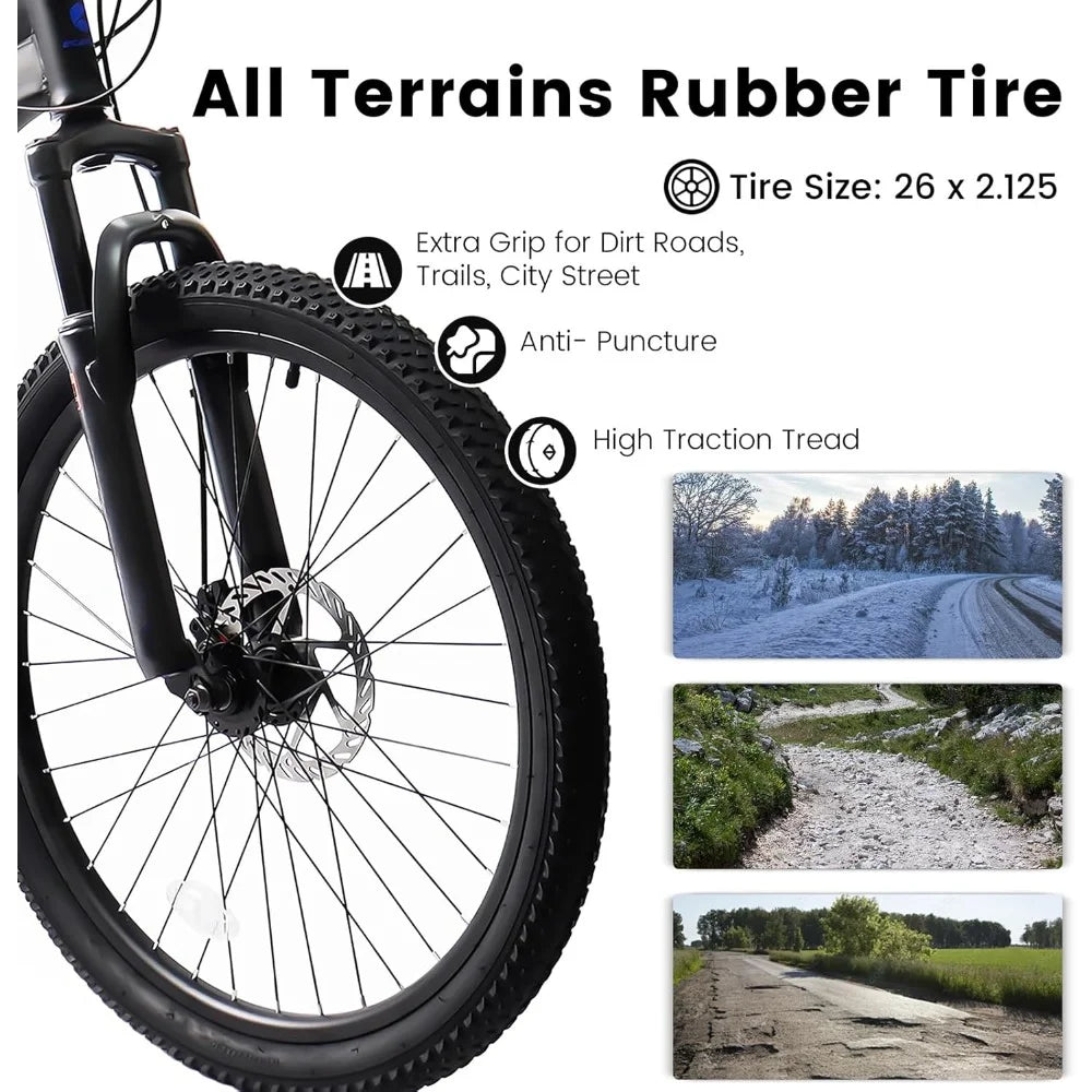 Carbon Steel/Aluminum Mountain Bike for Men and Women