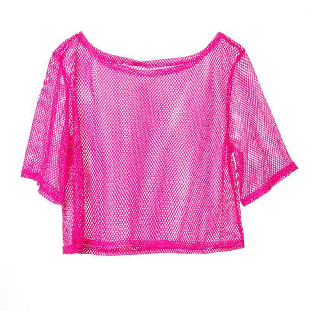 Edgy See-Through Mesh T-Shirt
