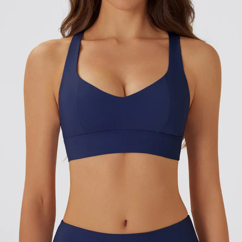 High-Support Push-Up Halter Yoga Bra Top - 24 Hour Sport