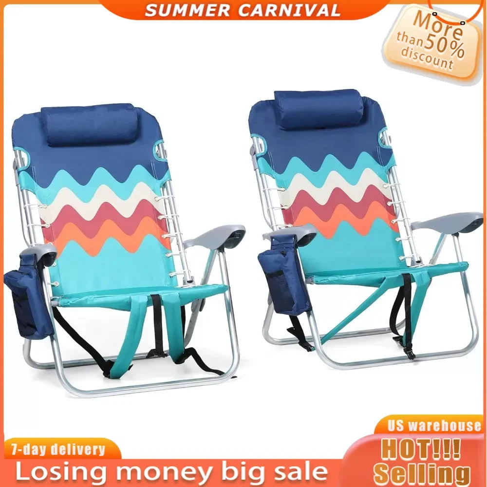 Portable Beach Chairs with Cooler: Perfect for picnics and sunbathing.