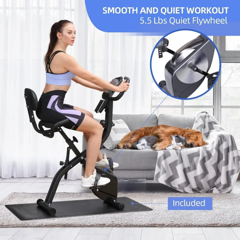 Versatile Home Workout: 4-in-1 Indoor Cycling Bike with Magnetic Training