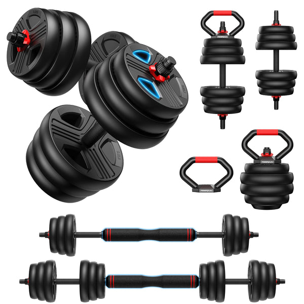 5-in-1 Adjustable Free Weights Set: Dumbbell & Kettlebell