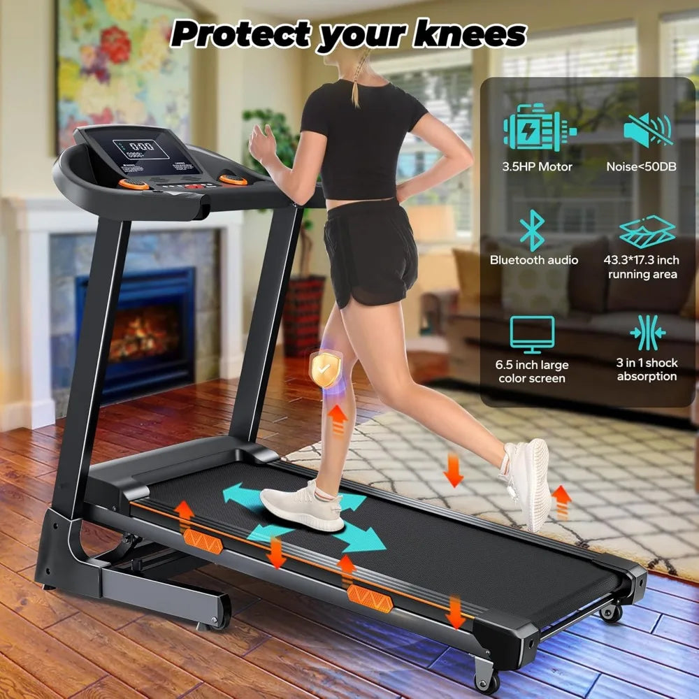 Powerful Motor for Intense Running - 3.5 HP Electric Treadmill