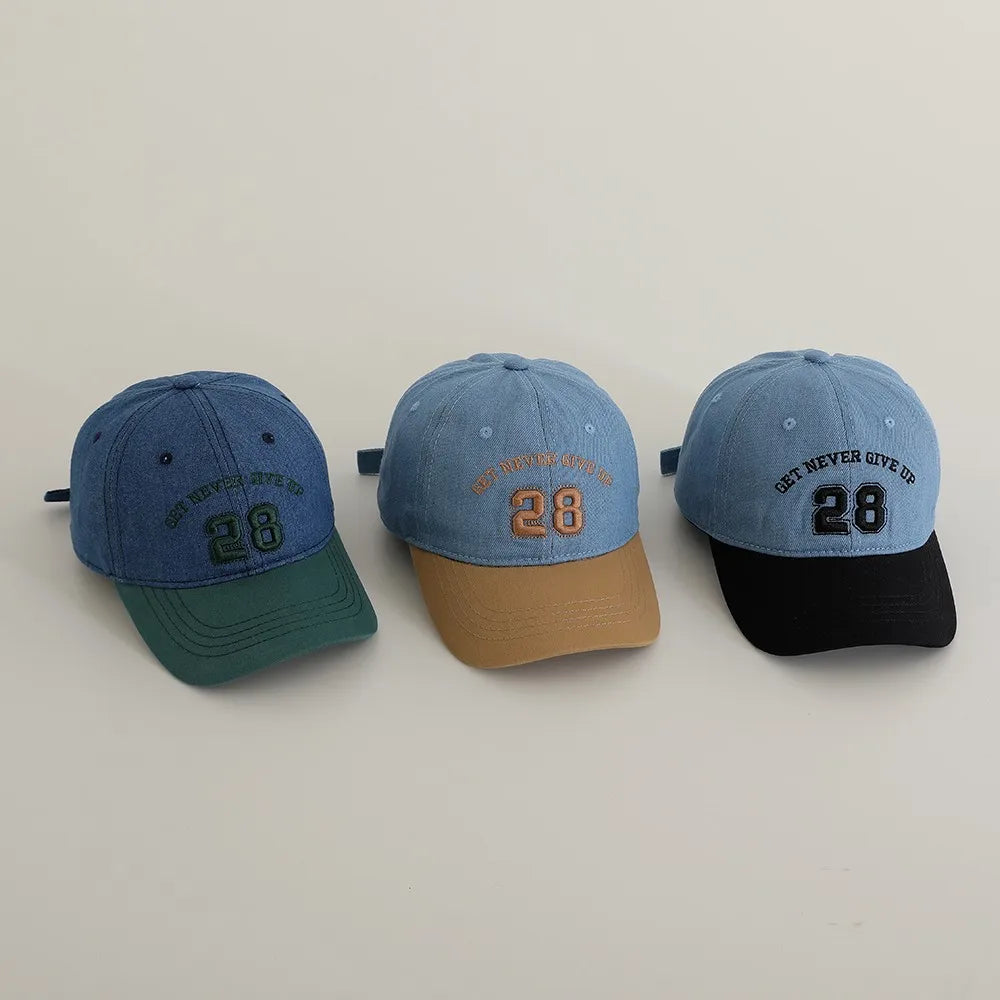 Embroidered Denim Baseball Caps for Children