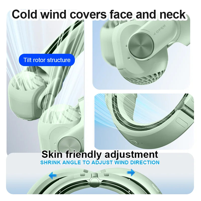 Portable Neck Fan with Powerful Airflow