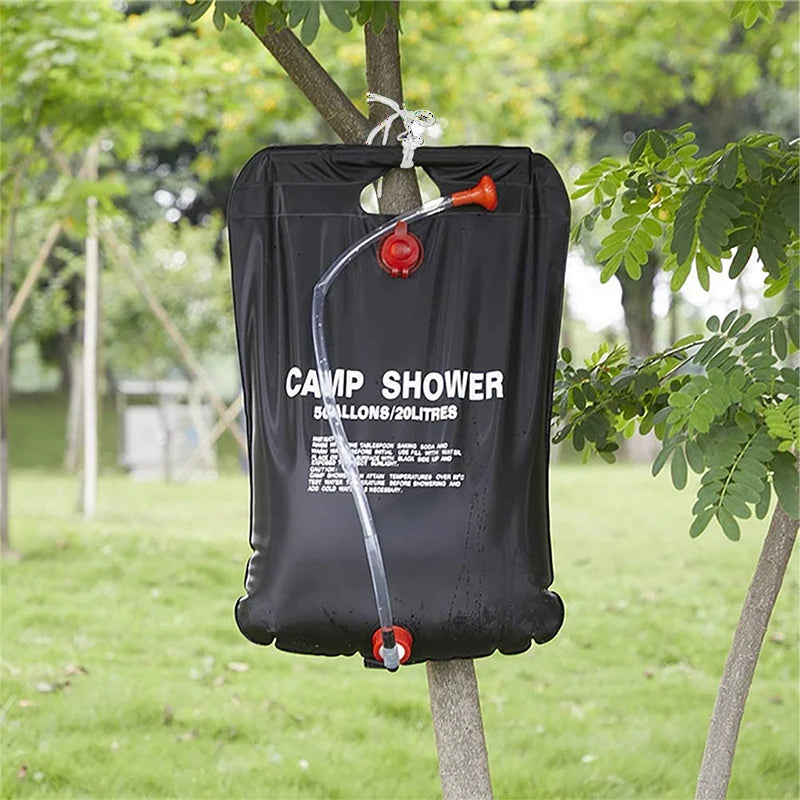 Compact, Sun-Powered Shower Bag for Camping