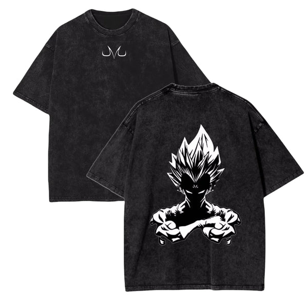 Men's DBZ Vegeta Vintage Wash Oversized Fitness T-Shirt