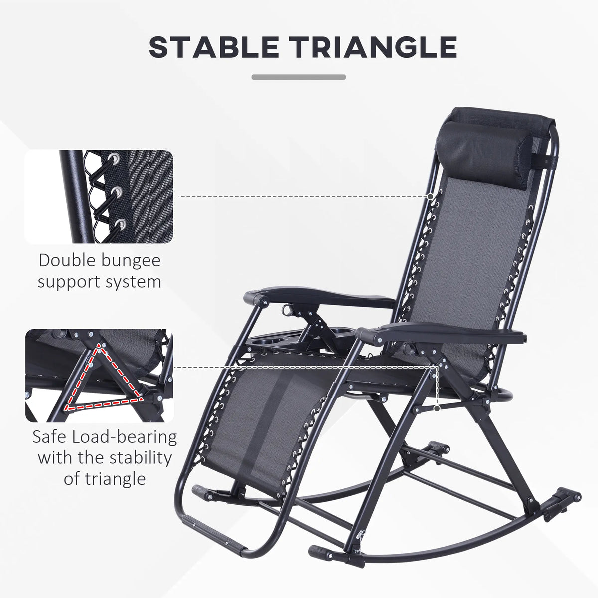 Folding Lounge Chair with Zero Gravity Recline