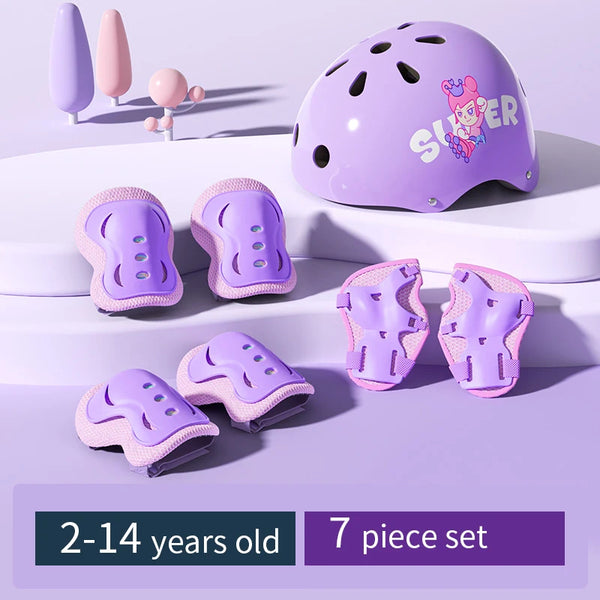 Kids' Protective Gear Set: Helmet & Pads for Ages 2-14