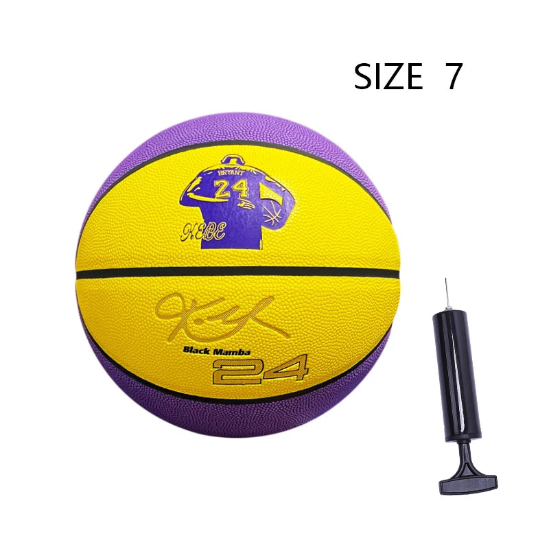 Basketball, Official Size, Yellow and Purple, Outdoor/Indoor Use