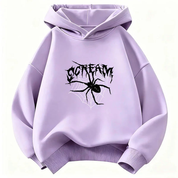 Vintage Spider Hip-Hop Hoodie for Kids