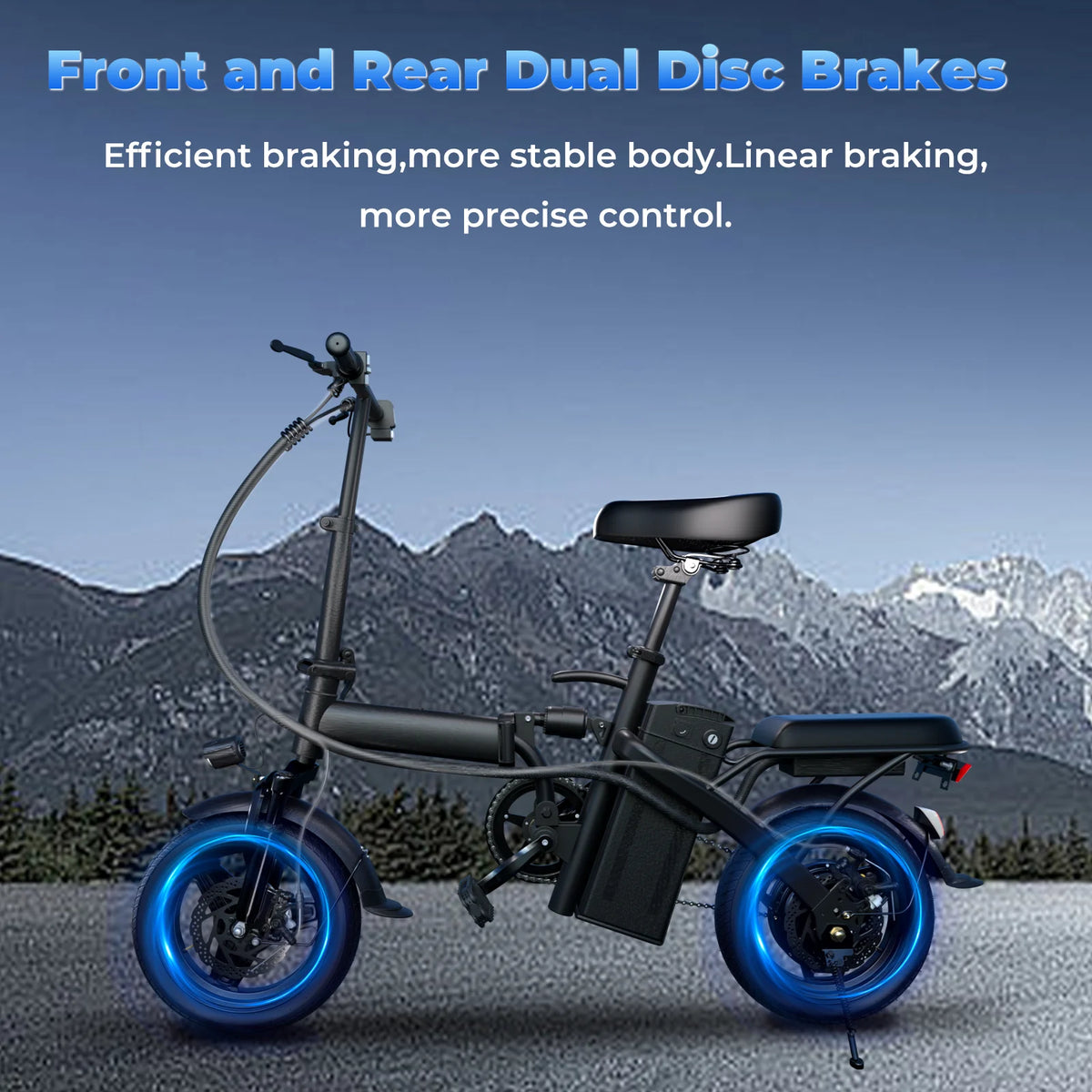 Folding Adult Electric Bike Smooth Ride & Removable Battery