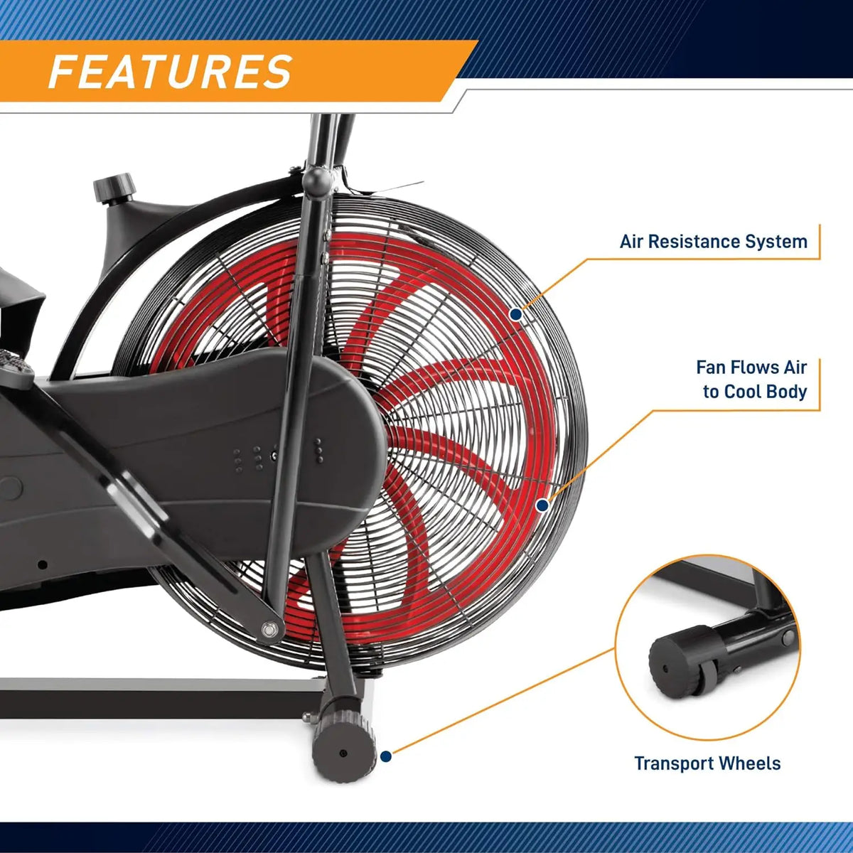 Indoor Cycling Fan Bike with Upper and Lower Body Workout