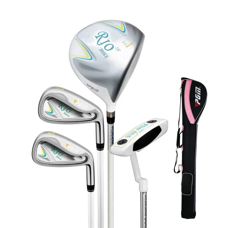 Women's 4-Piece Golf Club Set with Bag: Irons, Wood, Driver, Putter