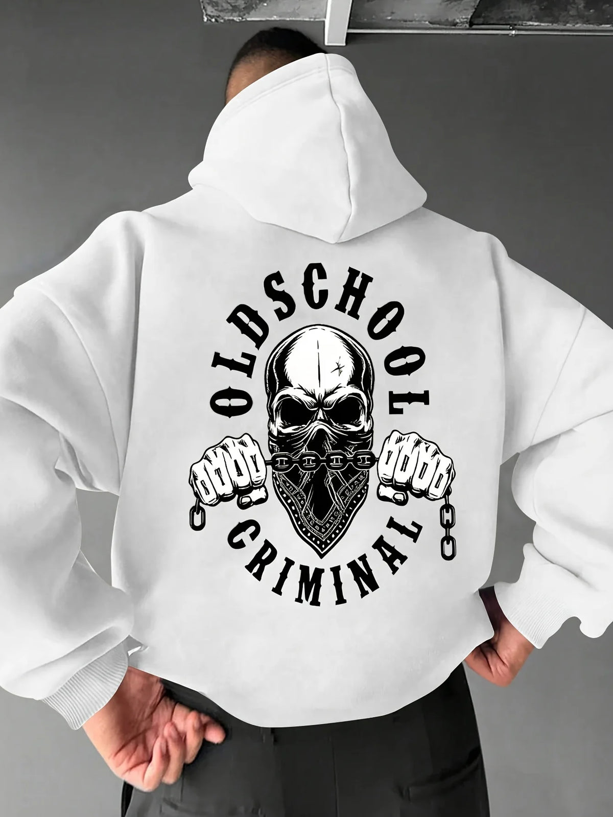 Men's Skull & Bandana Double-Sided Graphic Hoodie