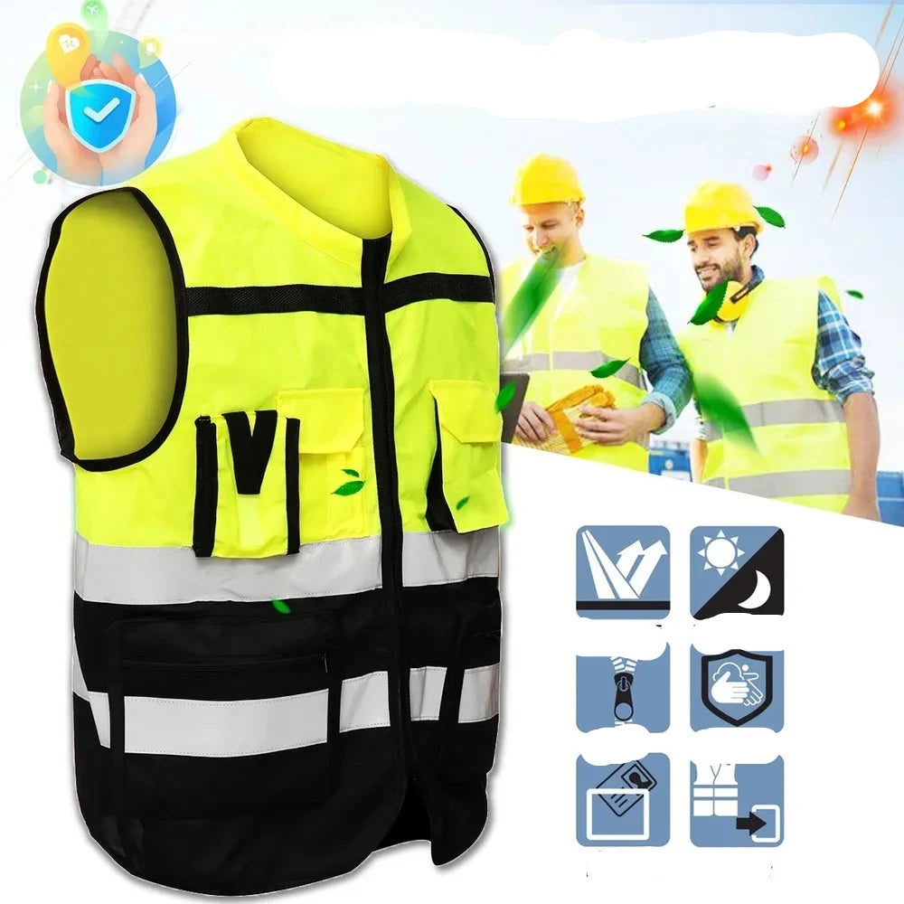 High Visibility Safety Vest, Reflective Jacket, Security Waistcoat