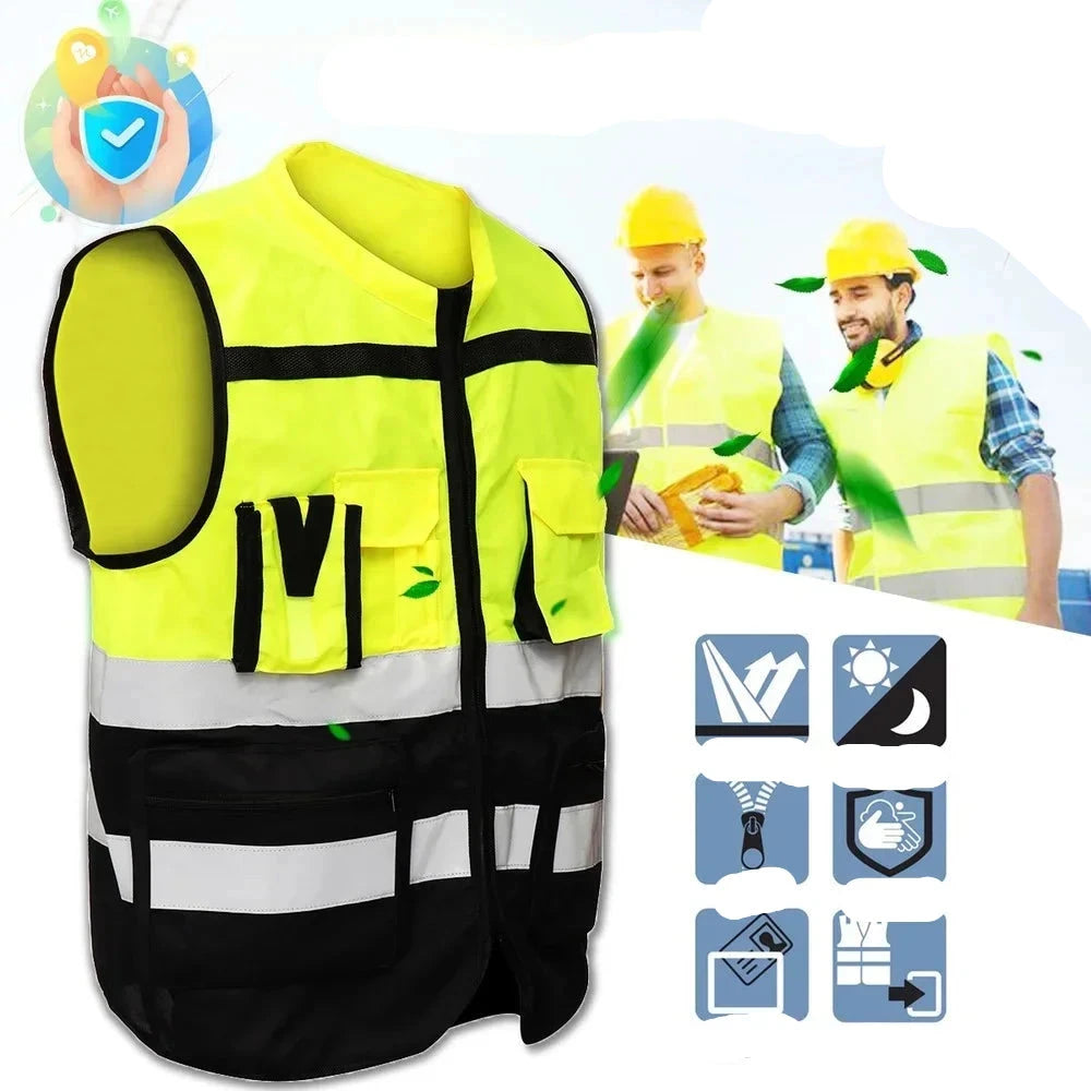 High Visibility Safety Vest, Reflective Jacket, Security Waistcoat