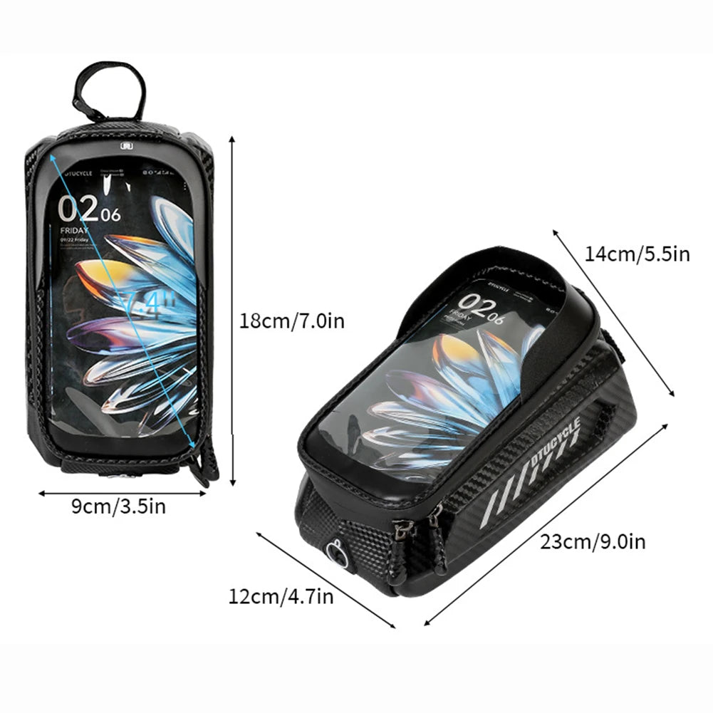 Hard Shell Bike Phone Frame Bag with Touchscreen