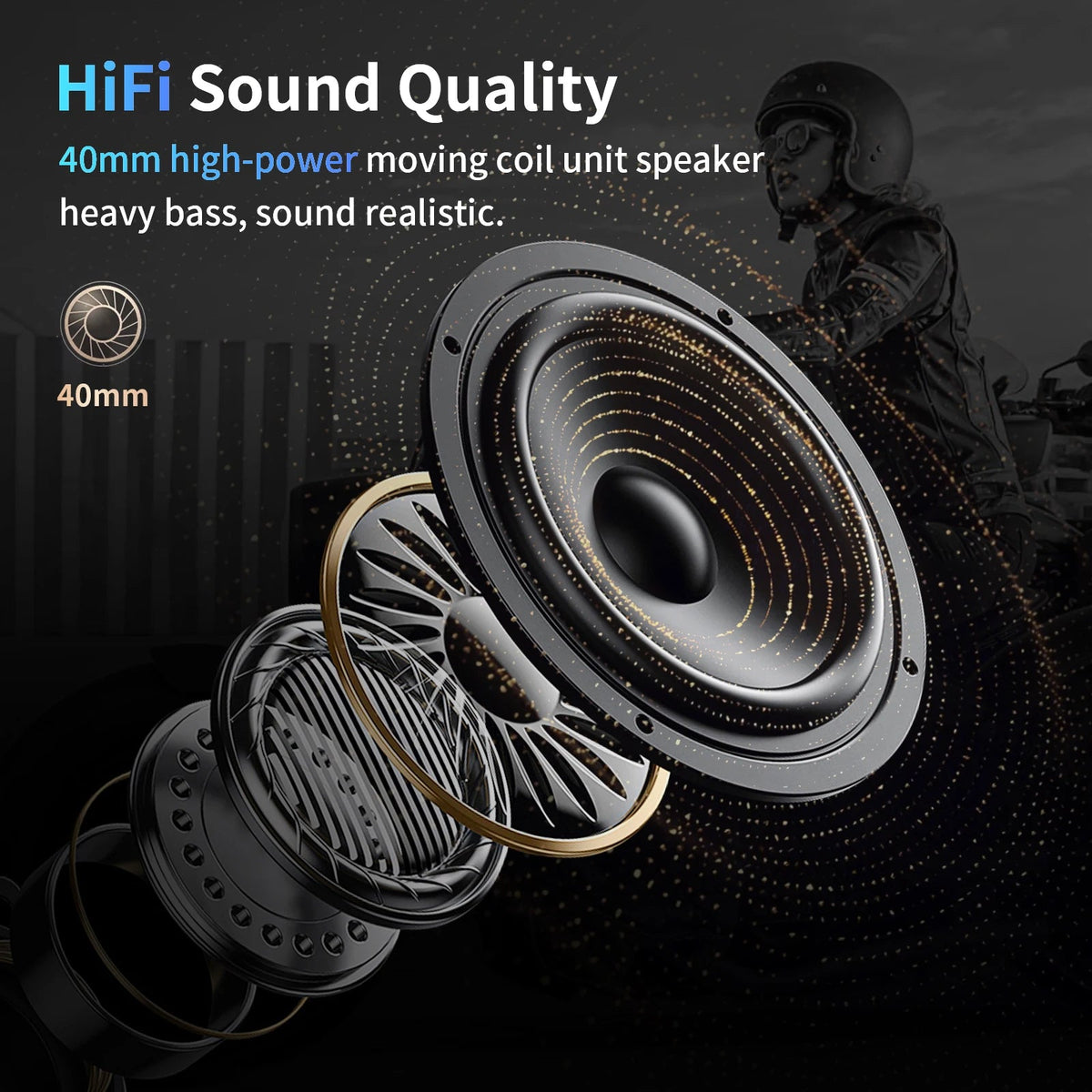 2pcs Fodsports FX-S Motorcycle Intercom Wireless Bluetooth Helmet Headset,1000M,BT5.4 24 Hour Sport