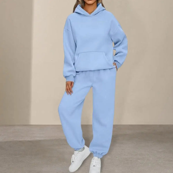 Women's 2 Piece Winter Hoodie and Sweatpants Set With Pokcketswomen's outfits24 Hour Sport