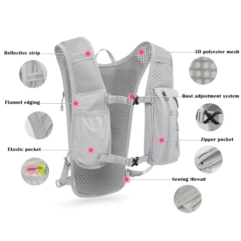 5L Breathable Hydration Vest: Perfect for Trail Running, Cycling, and Hiking