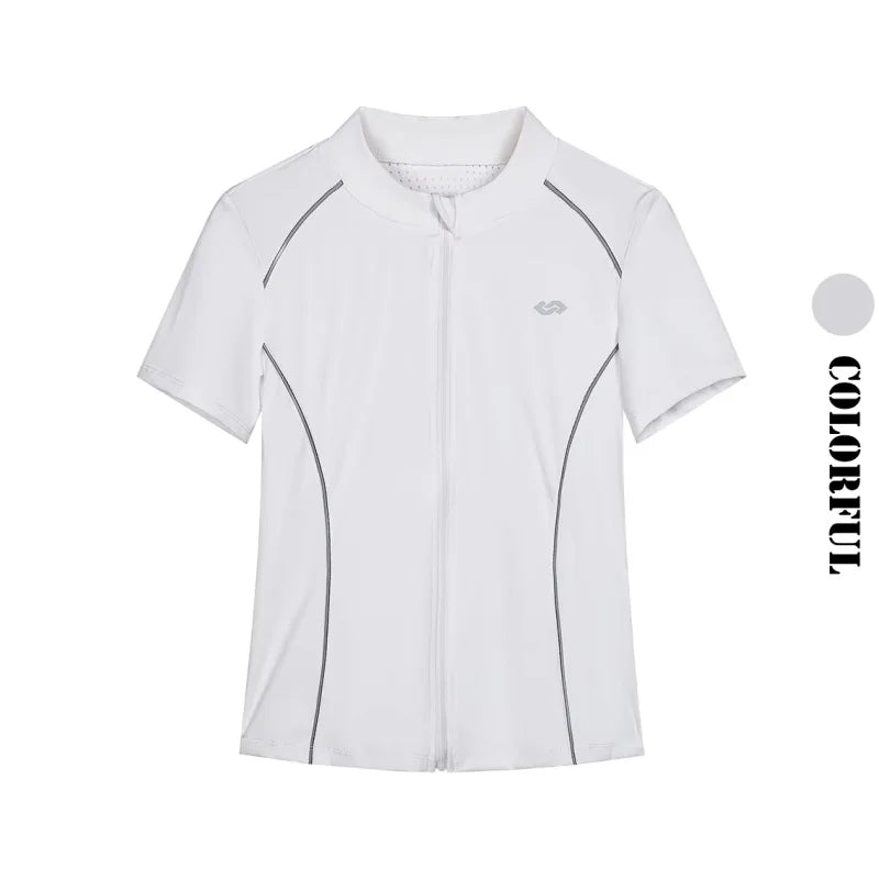 DRUR Breathable Gym Clothes for Women 2 Piece Summer Workout Sets Full Zip Sports Tops with Elastic Waist Shorts Active Wear New 24 Hour Sport
