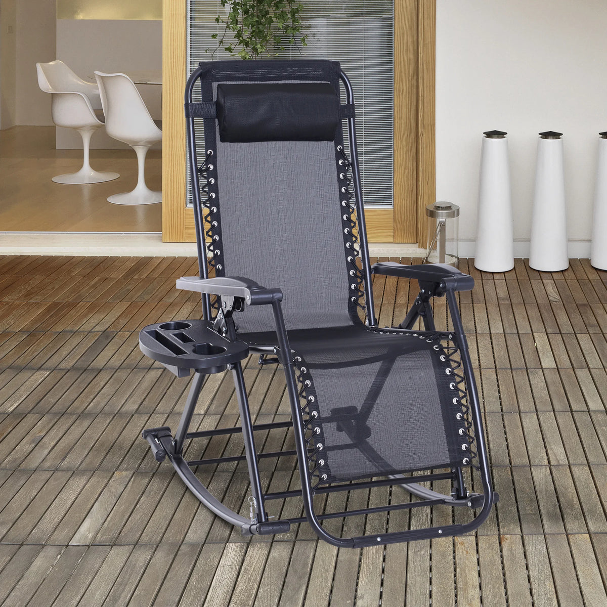 Folding Lounge Chair with Zero Gravity Recline