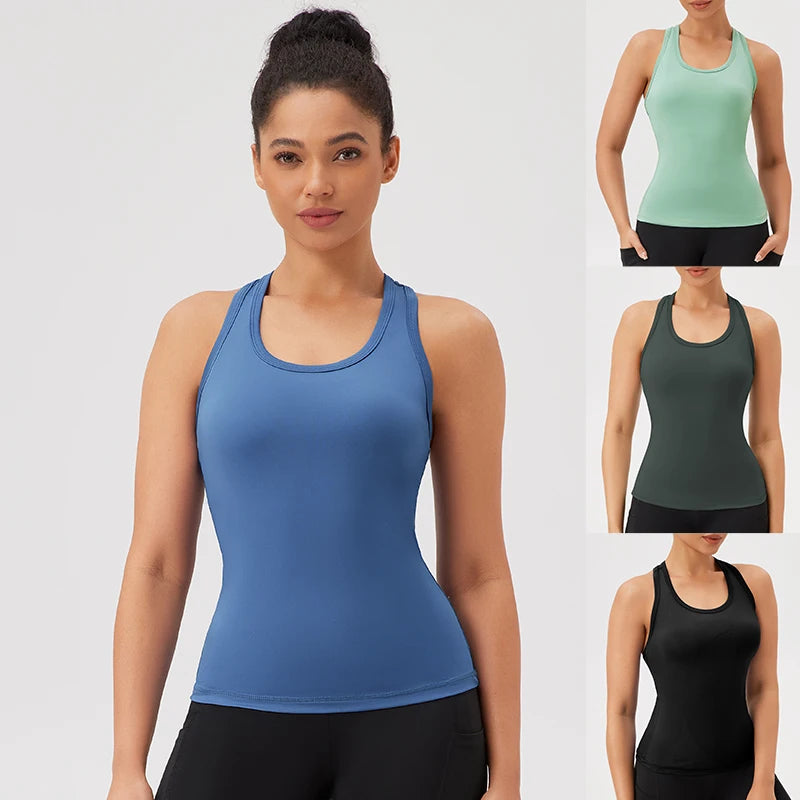 Women's Sleeveless Yoga Vest for Gym, Fitness, and Outdoor Sports