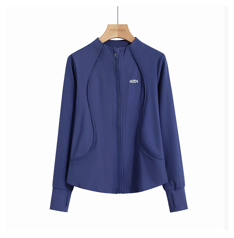 Slim Fit Yoga Long Sleeve Workout Top with Thumb Holes