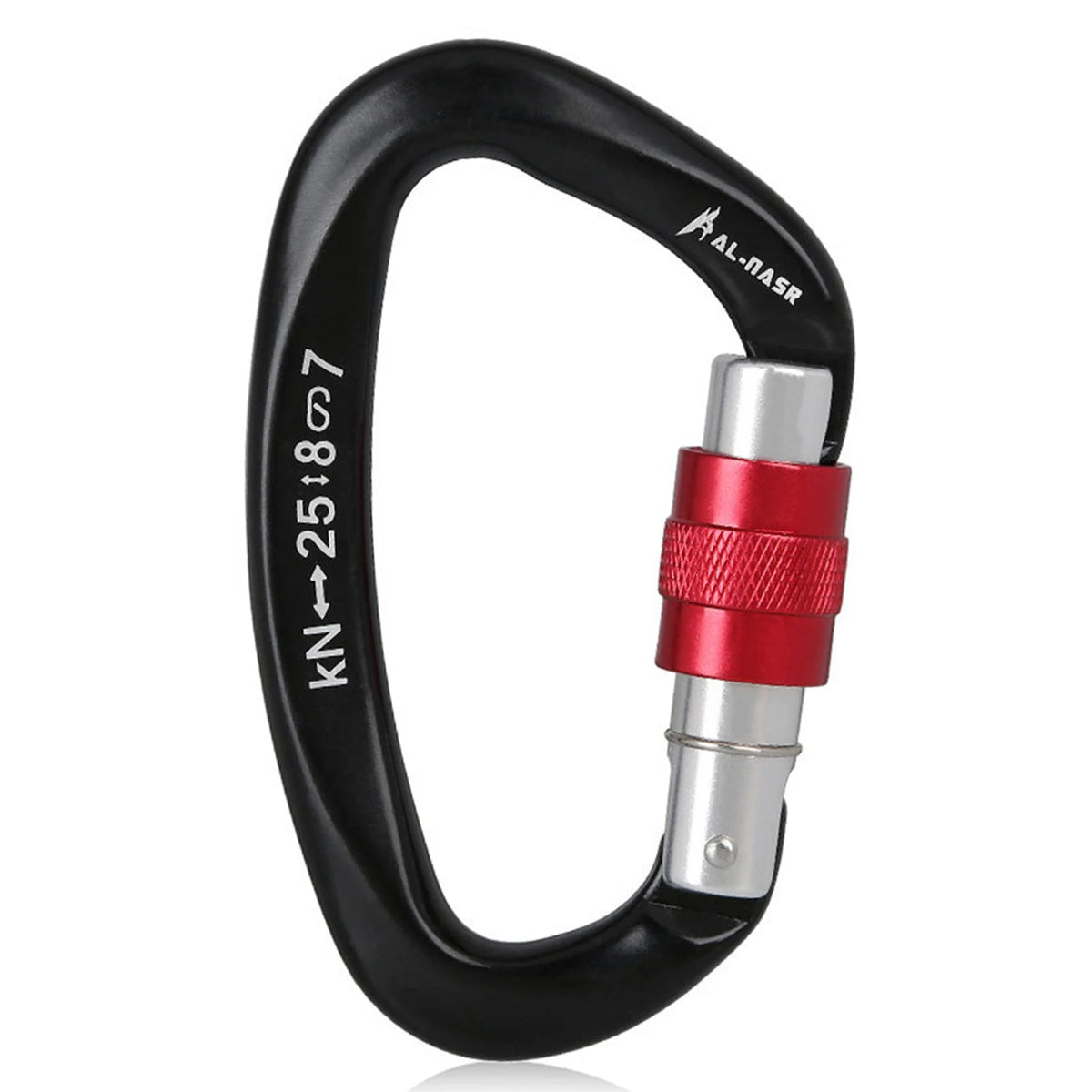 Professional Climbing Carabiner: D-Shaped, Screw-Lock, Heavy-Duty