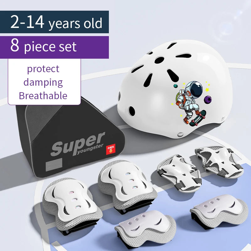 Kids' Protective Gear Set: Helmet & Pads for Ages 2-14