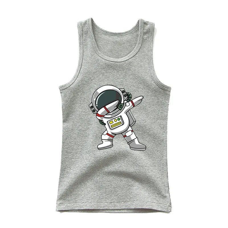 Kids' Cotton Shark Tank Top Summer Sleeveless Shirt
