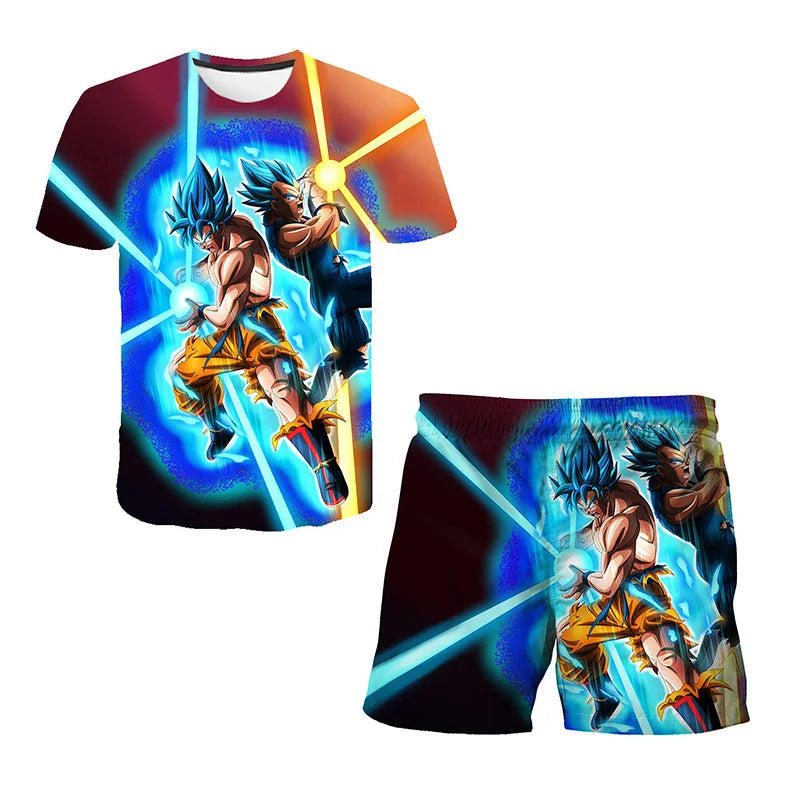 Dragon Ball Z 2-Piece Summer Set: Boys' T-Shirt & Beach Shorts