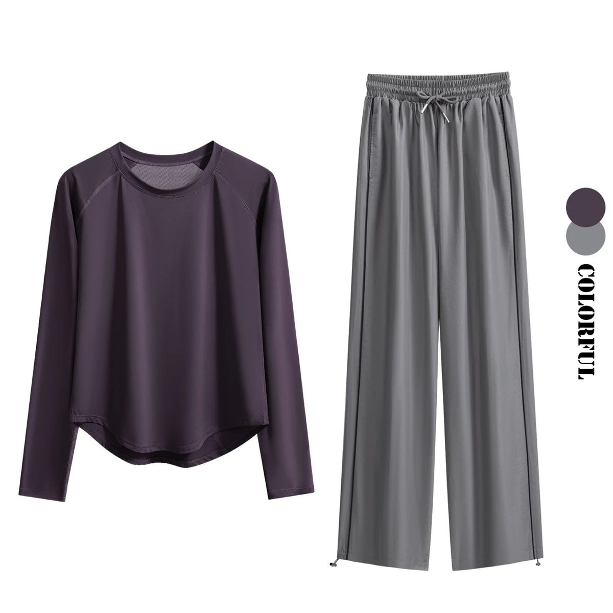 DRUR Women's Tracksuit With Long Sleeve Sports Tops and Sweatpants Casual Loose Yoga Sets Two Piece Sportswear Outfits For Gym 24 Hour Sport