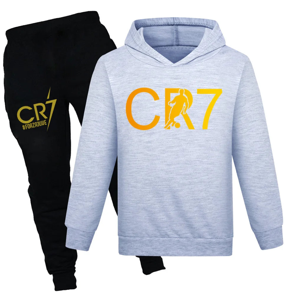 Kids CR7 Autumn Tracksuit Boys’ Football Hoodie & Joggers Set