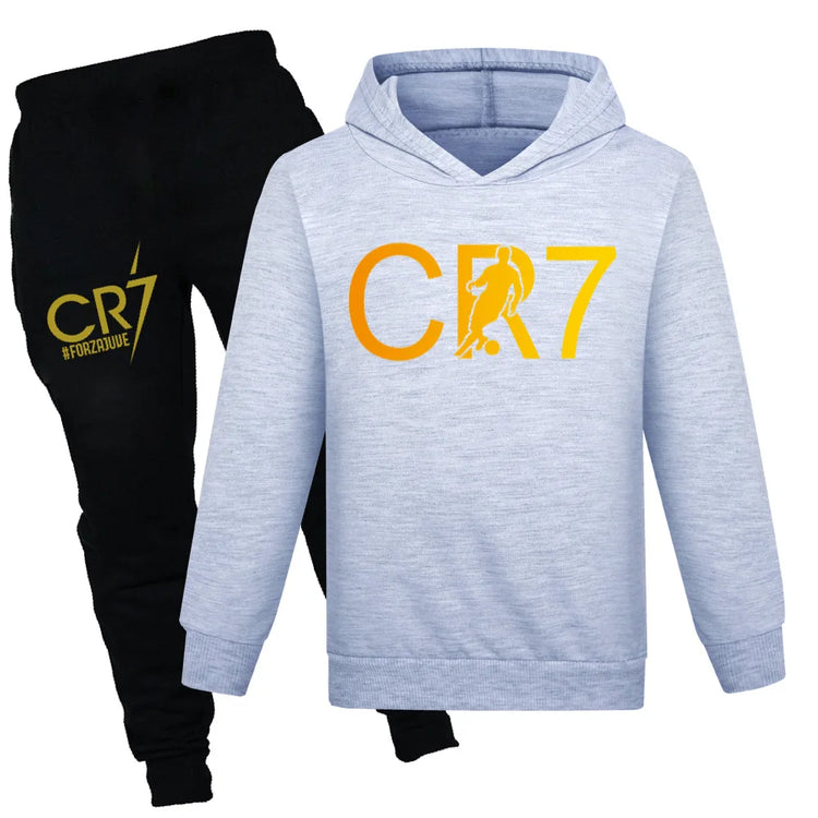 Kids CR7 Autumn Tracksuit Boys’ Football Hoodie & Joggers Set