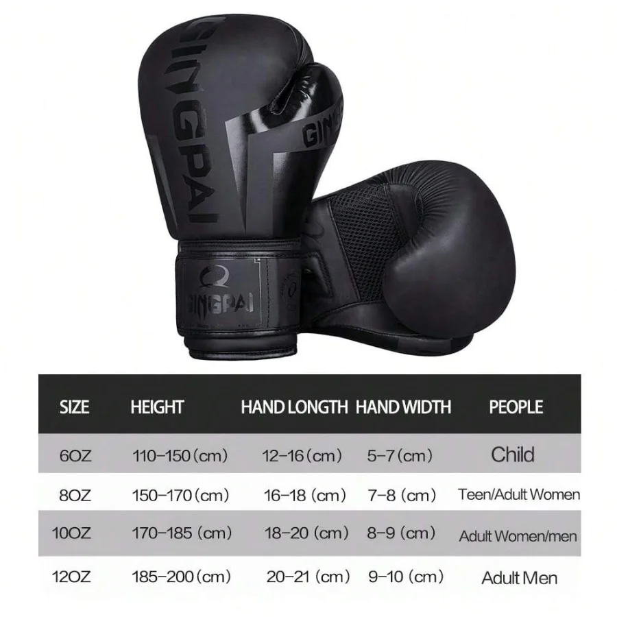 Boxing Gloves (6-12 oz) for Kids, Women, and Men