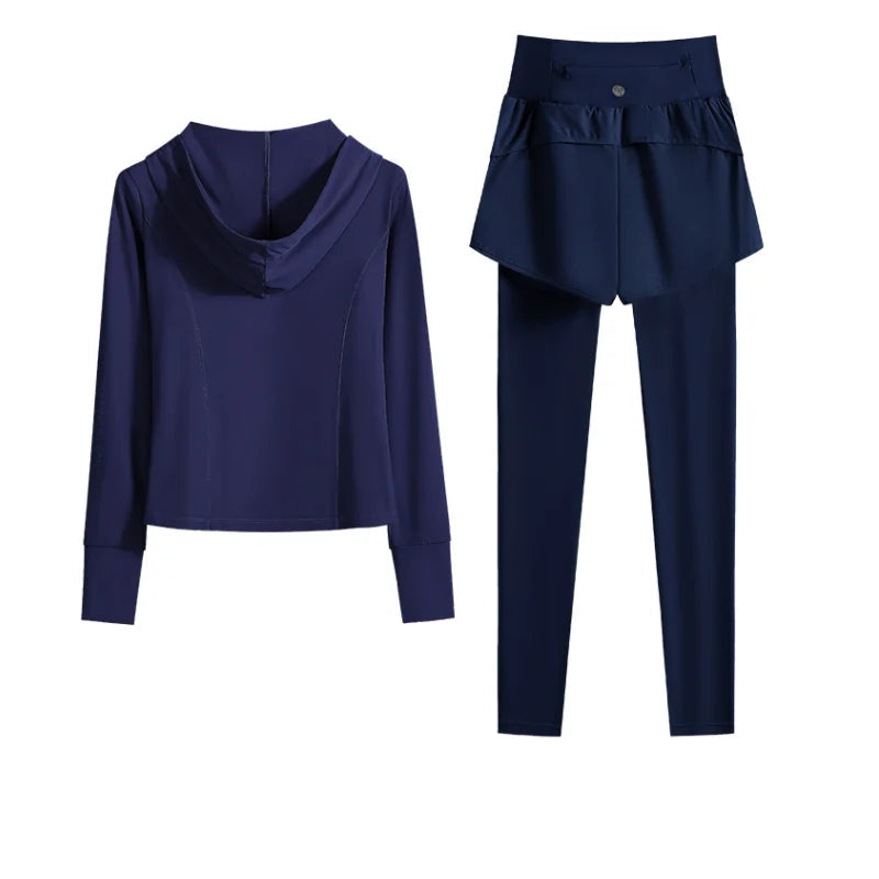Women's Gym Sets: High-Waisted Leggings & Jacket