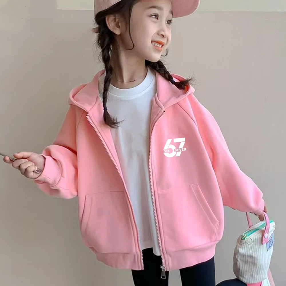Children's Casual Zip-Up Hooded Sweater
