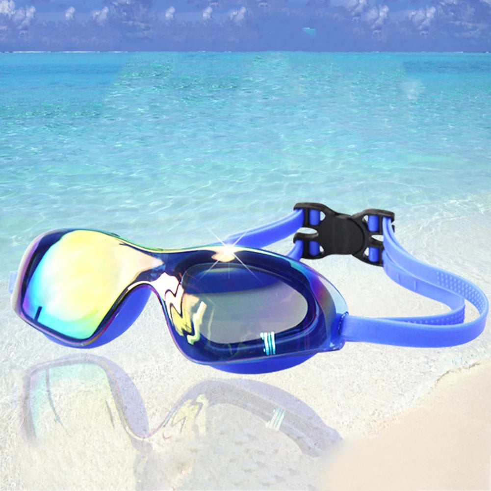 Anti-Leak Adjustable Swimming Electroplated Goggles