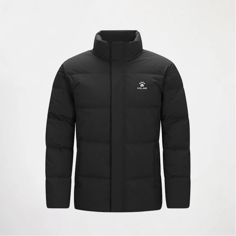 Men's Quilted Puffer Jacket with Stand Collar