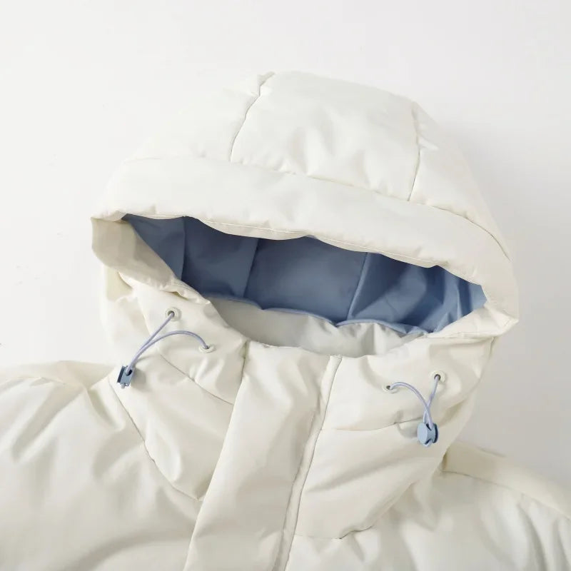 High Quality White Hooded Puffer Jacket Men Trend Solid Color Short Winter Padded Jackets Windproof Coat Thicken Warm Parkas Men - 24 Hour Sport