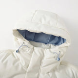 High Quality White Hooded Puffer Jacket Men Trend Solid Color Short Winter Padded Jackets Windproof Coat Thicken Warm Parkas Men - 24 Hour Sport