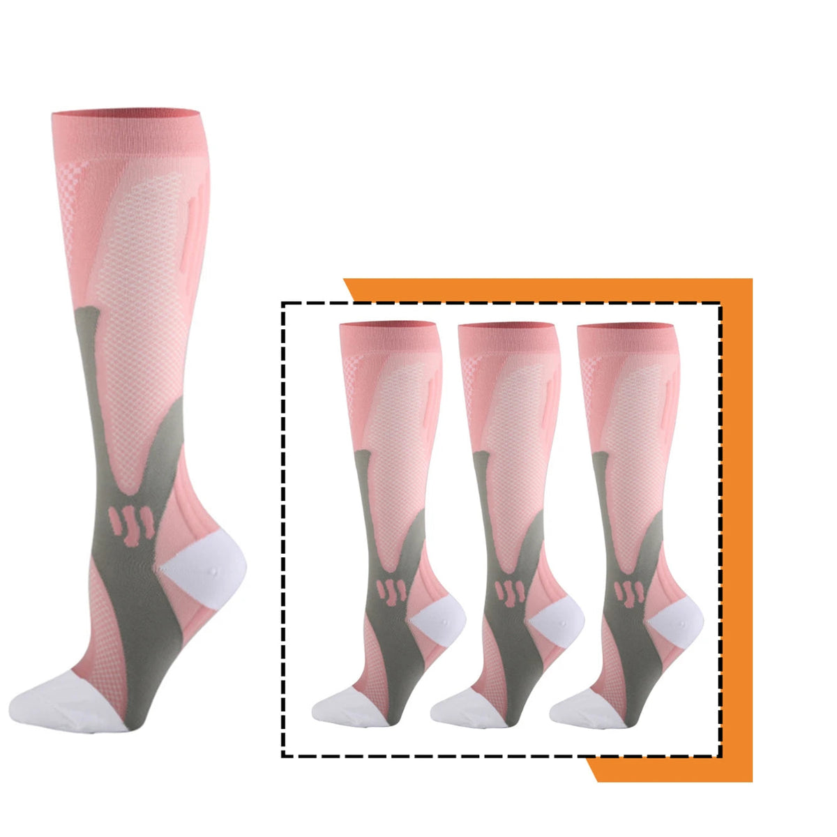 3-Pack Men's & Women's Medical Athletic Compression Socks