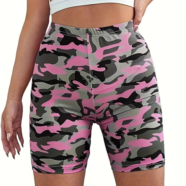 Women's High-Waist Camo Yoga & Cycling Shorts